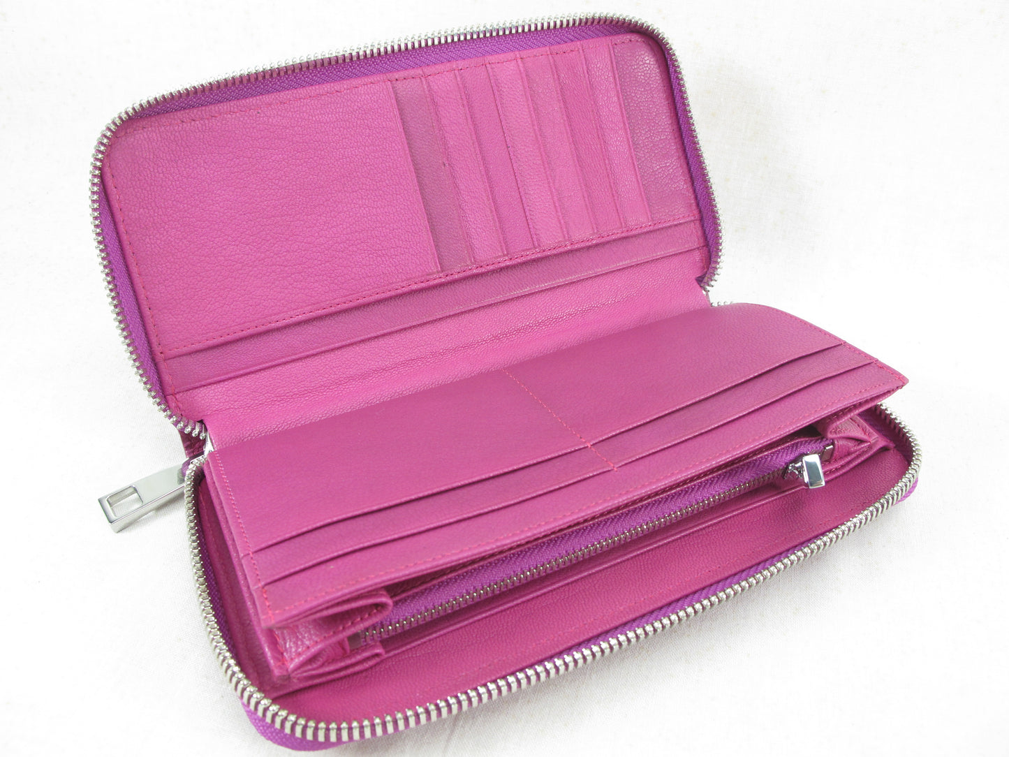 Genuine Crocodile Tail Skin Leather Zip Around Clutch Wallet Purse