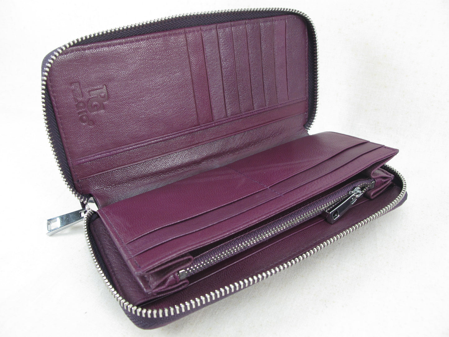 Genuine Crocodile Tail Skin Leather Zip Around Clutch Wallet Purse