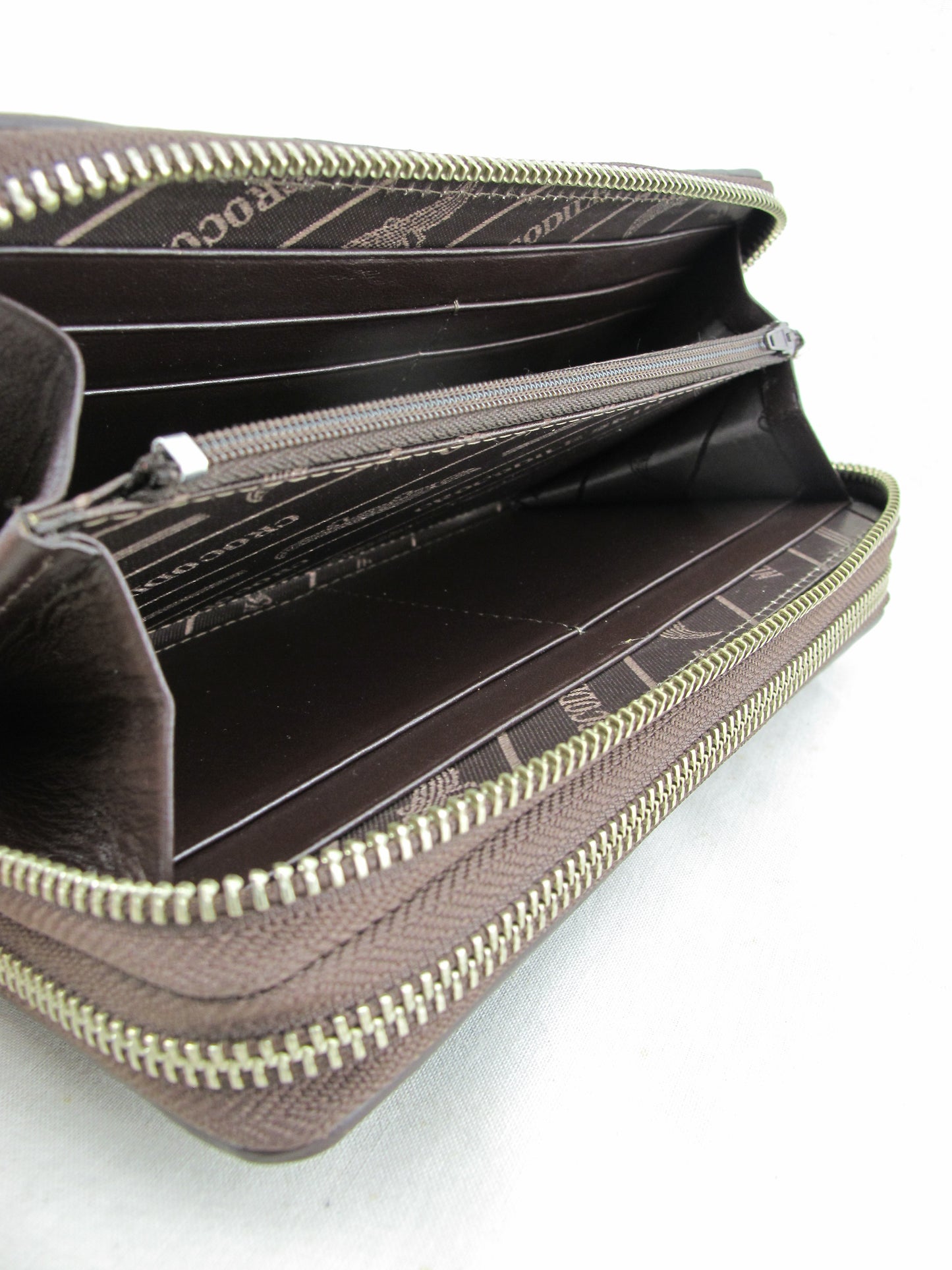 Genuine Crocodile Backbone Skin Leather Double Zip Around Wristlet Wallet Purse