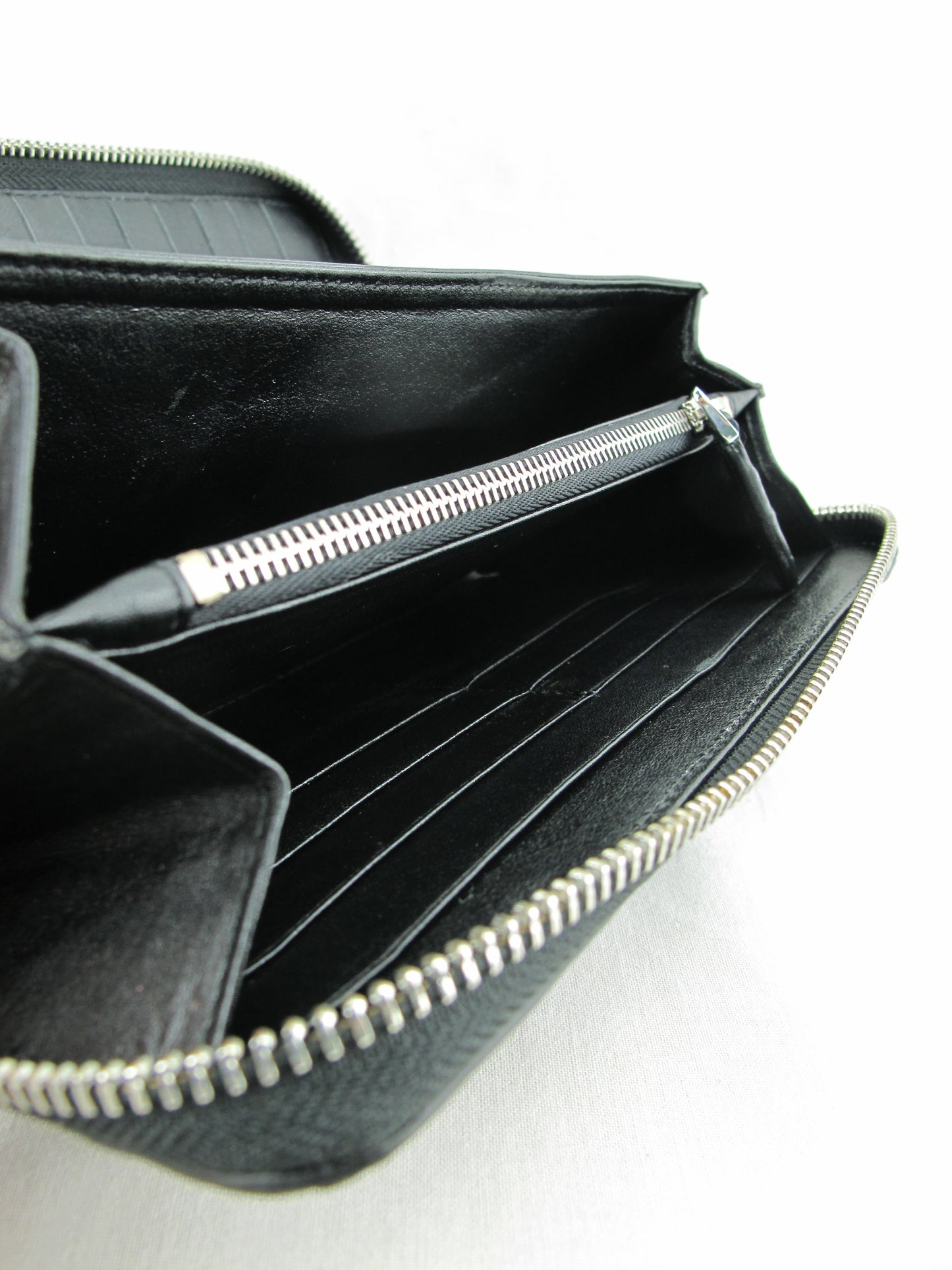 Genuine Crocodile Half Backbone Skin Leather Large Zip Around Clutch Wallet Purse