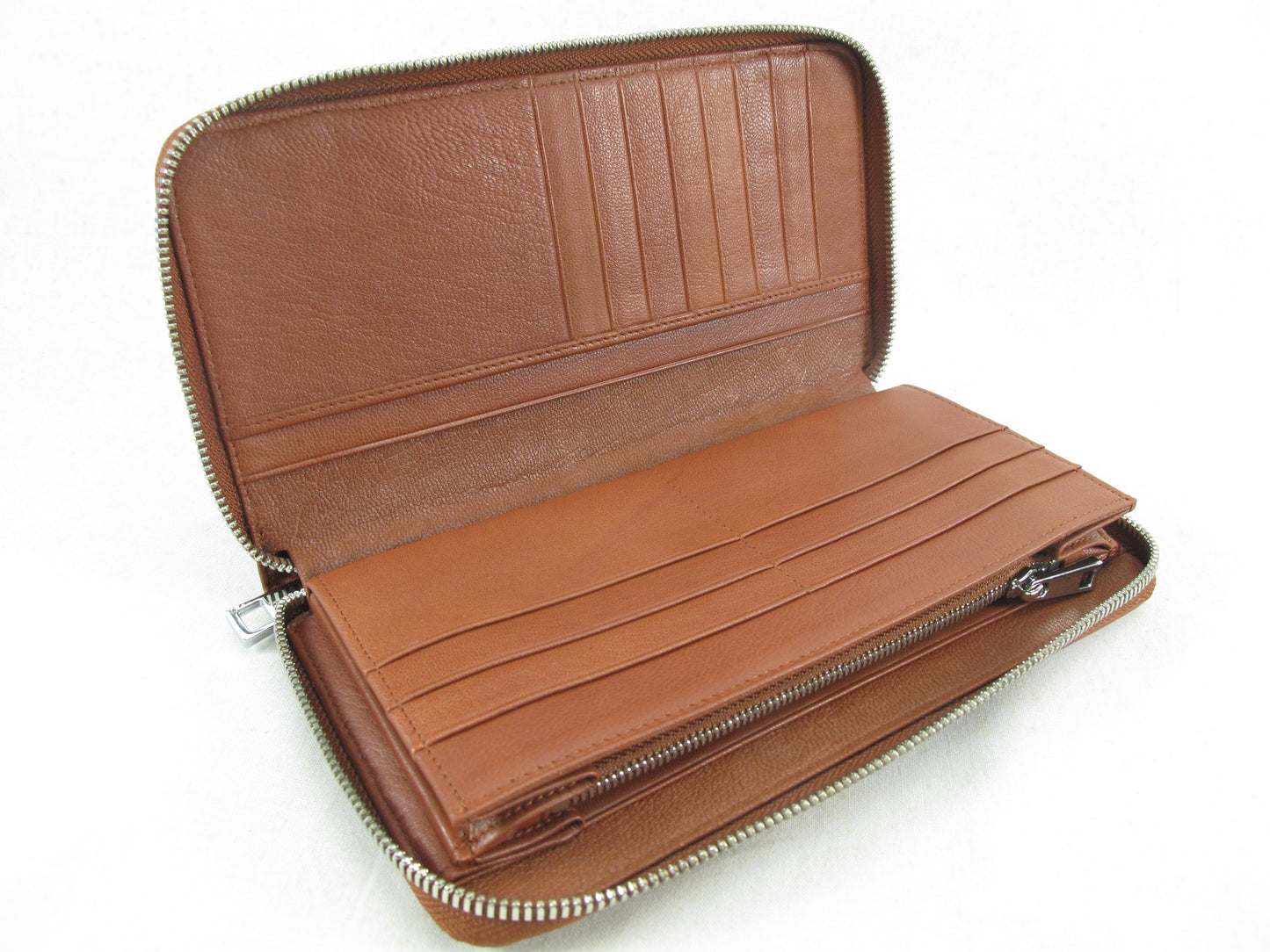 Genuine Crocodile Half Backbone Skin Leather Large Zip Around Clutch Wallet Purse