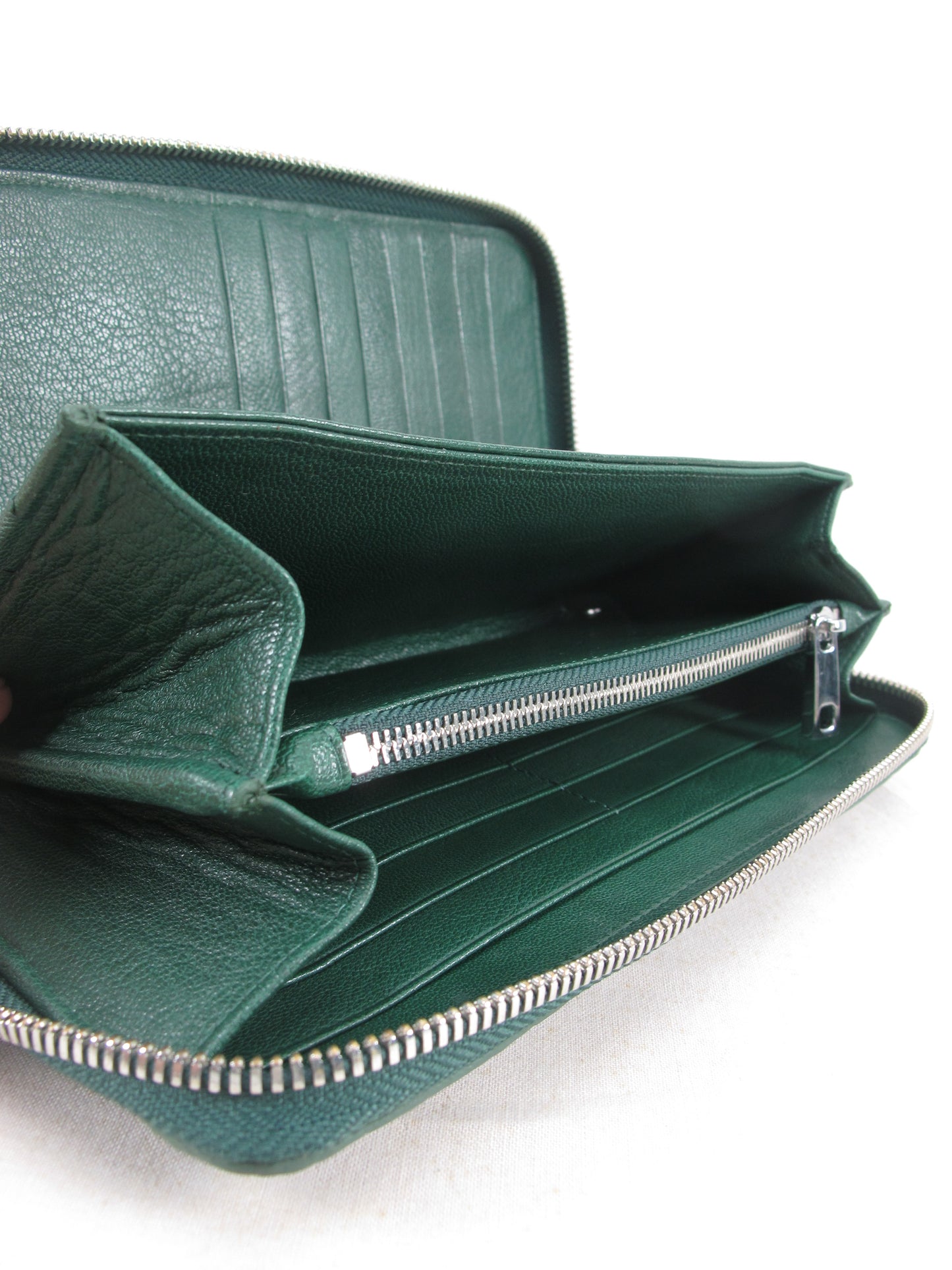 Genuine Crocodile Half Backbone Skin Leather Large Zip Around Clutch Wallet Purse