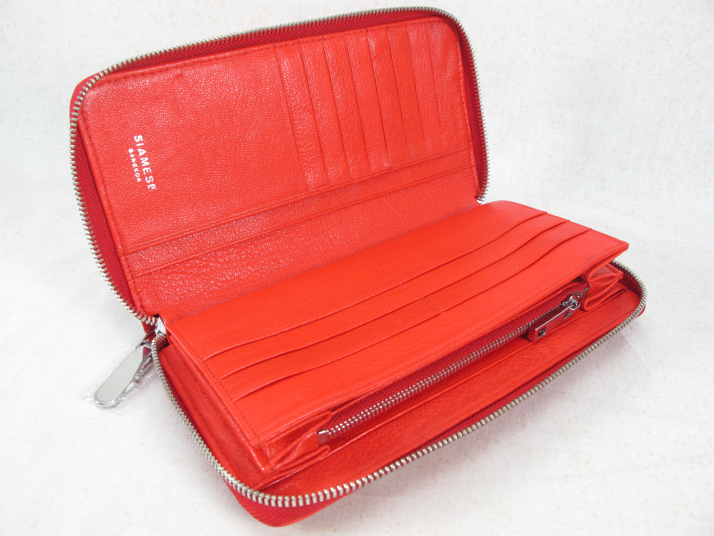 Genuine Crocodile Half Backbone Skin Leather Large Zip Around Clutch Wallet Purse