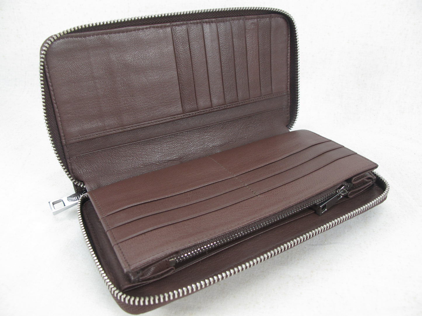 Genuine Crocodile Tail Skin Leather Large Zip Around Clutch Wallet Purse