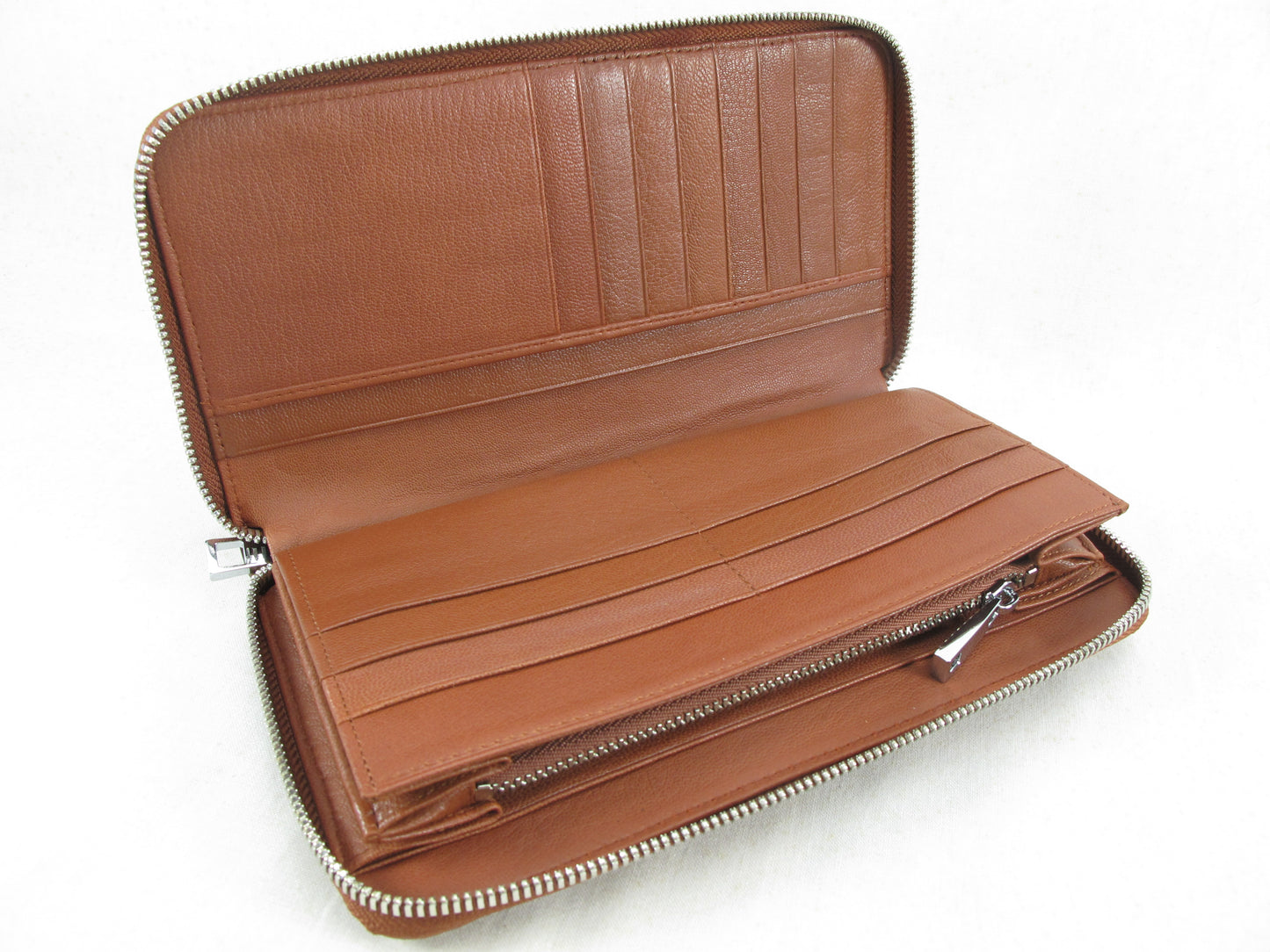 Genuine Crocodile Tail Skin Leather Large Zip Around Clutch Wallet Purse