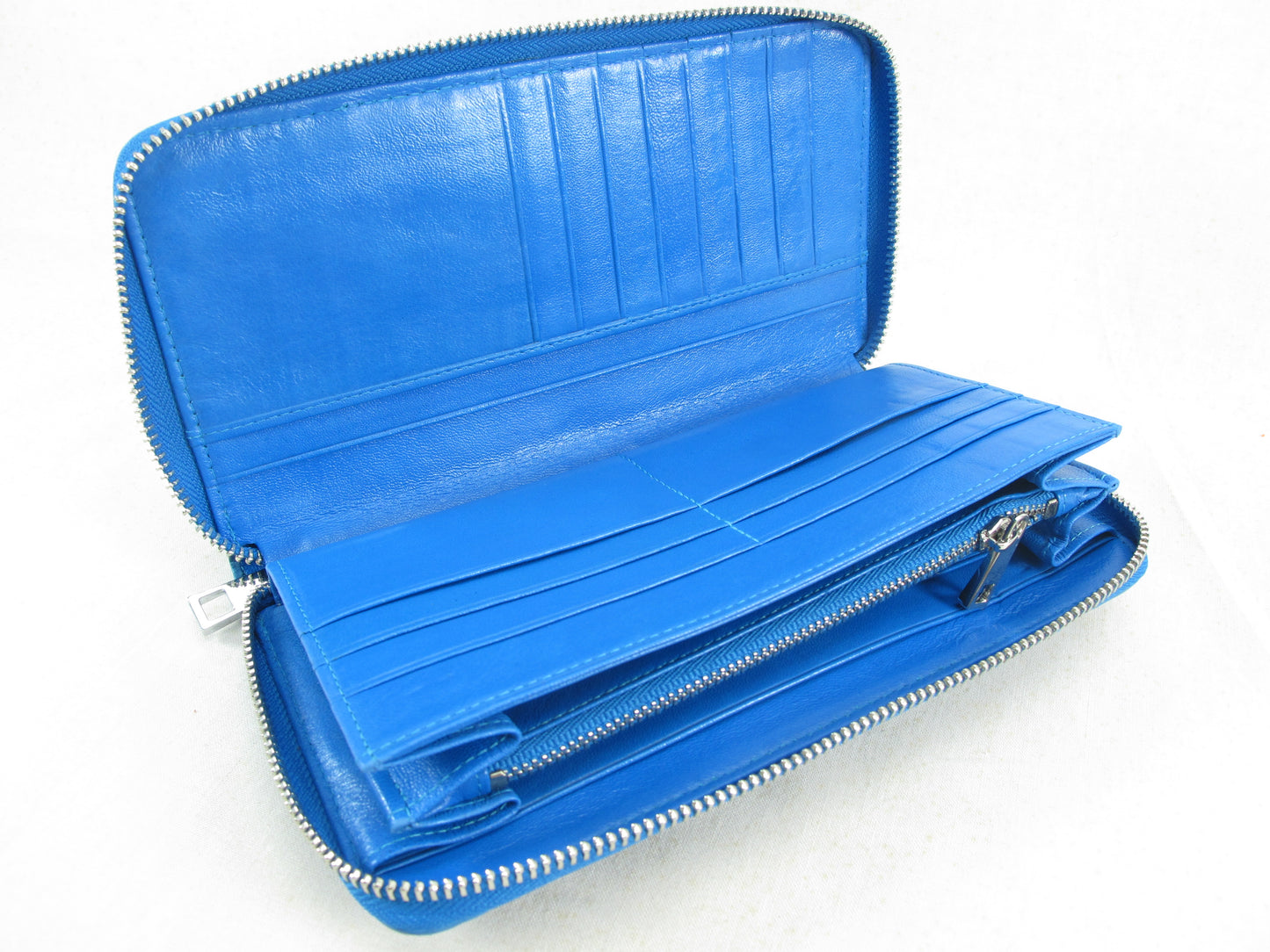 Genuine Crocodile Tail Skin Leather Large Zip Around Clutch Wallet Purse