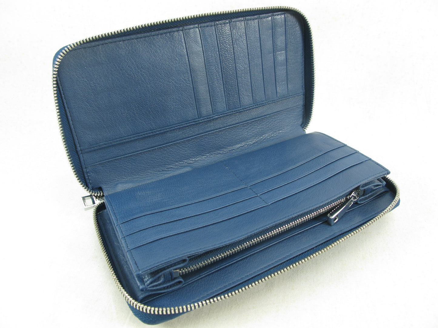 Genuine Crocodile Tail Skin Leather Large Zip Around Clutch Wallet Purse