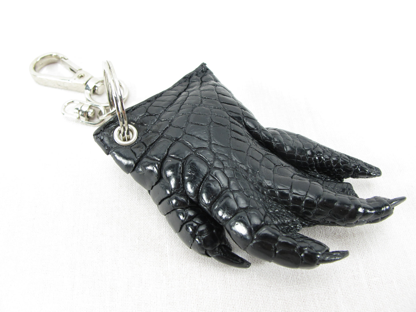 Genuine Crocodile Skin Leather Foot Claw Key Ring Keychain Holder