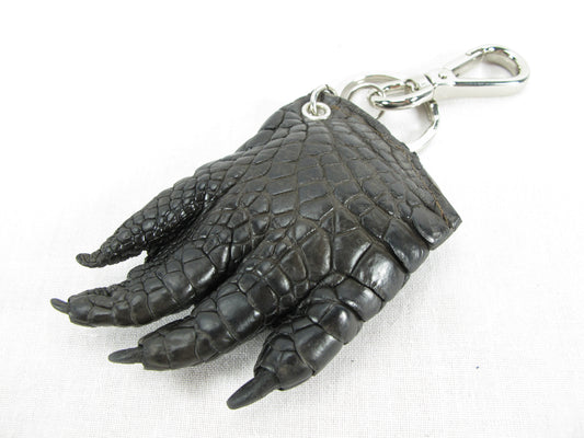 Genuine Crocodile Skin Leather Foot Claw Key Ring Keychain Holder