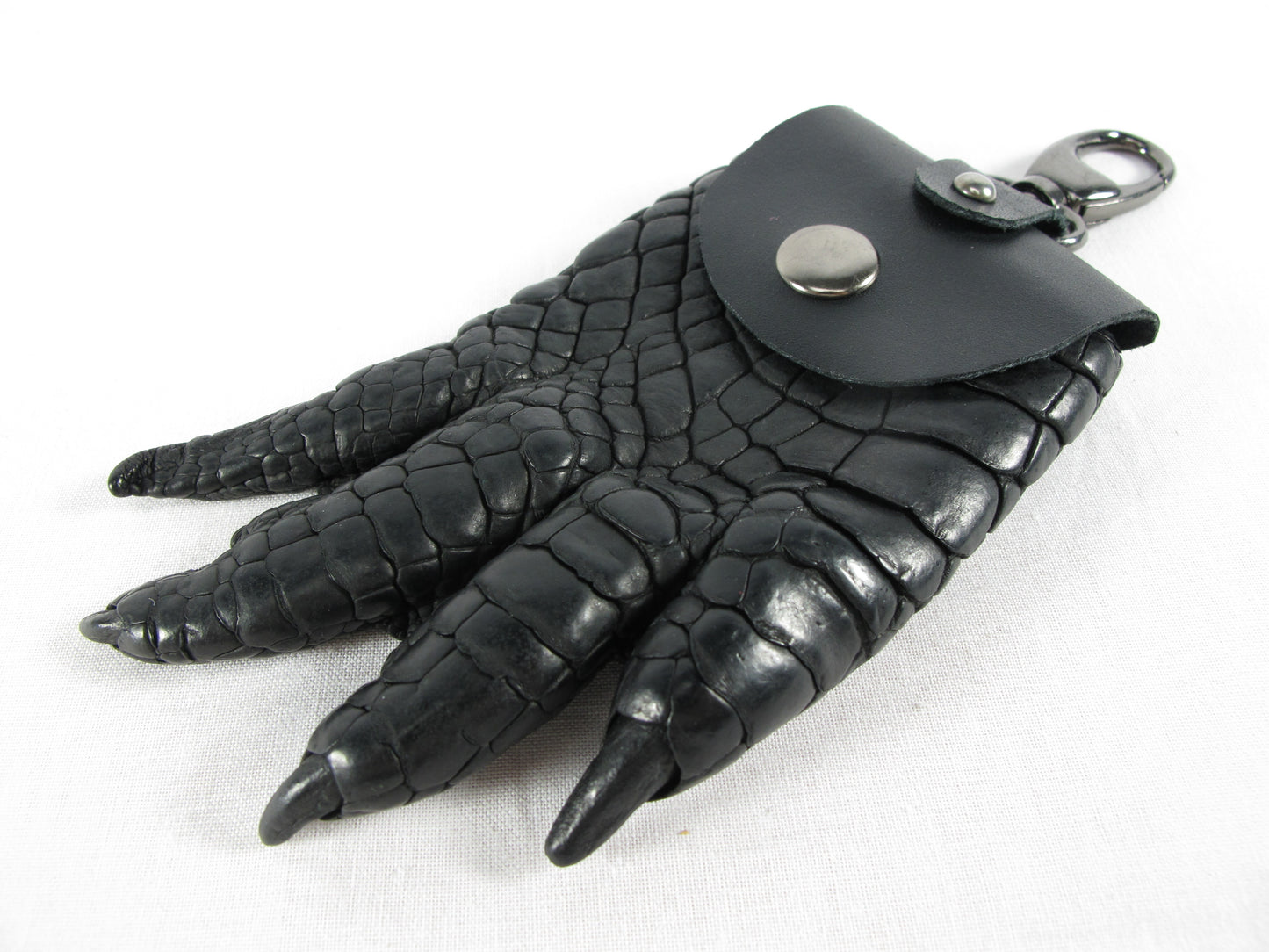 Genuine Crocodile Skin Leather Foot Claw Key Ring Keychain Holder