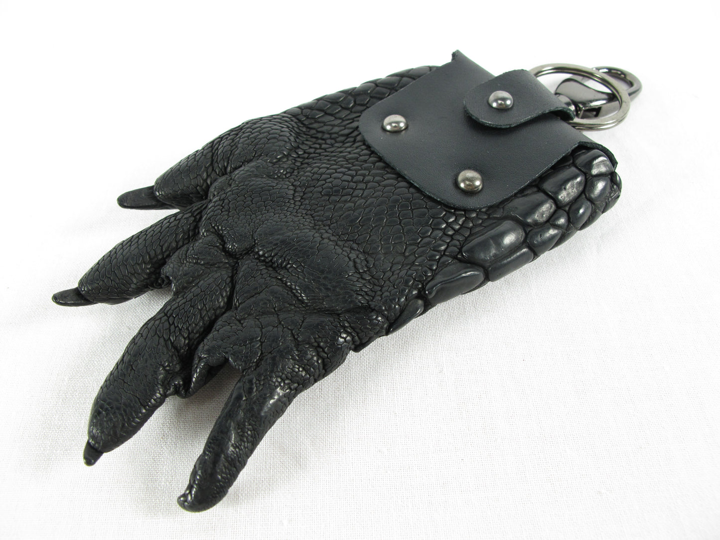 Genuine Crocodile Skin Leather Foot Claw Key Ring Keychain Holder