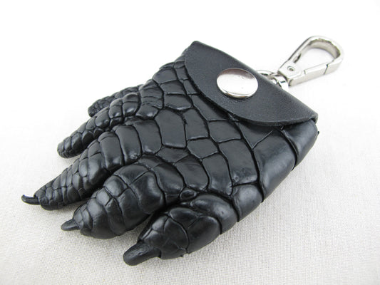 Genuine Crocodile Skin Leather Foot Claw Key Ring Keychain Holder