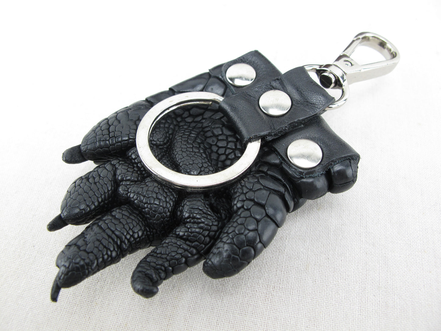 Genuine Crocodile Skin Leather Foot Claw Key Ring Keychain Holder