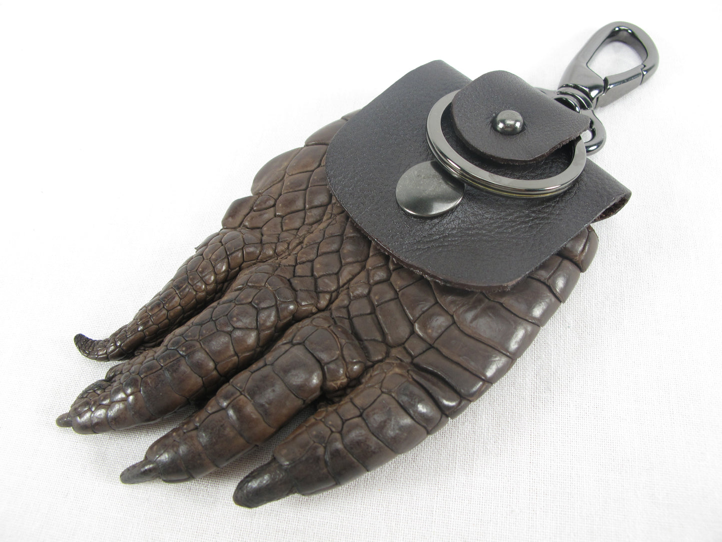 Genuine Crocodile Skin Leather Foot Claw Key Ring Keychain Holder