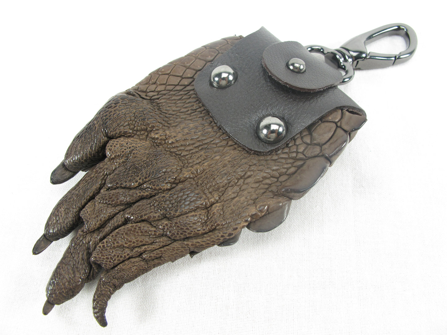 Genuine Crocodile Skin Leather Foot Claw Key Ring Keychain Holder
