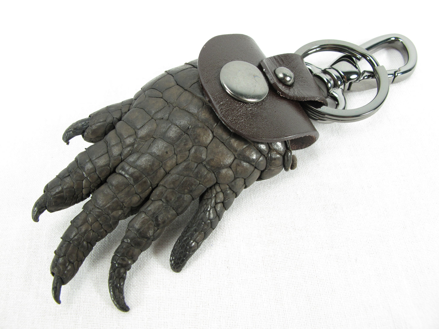 Genuine Crocodile Skin Leather Foot Claw Key Ring Keychain Holder