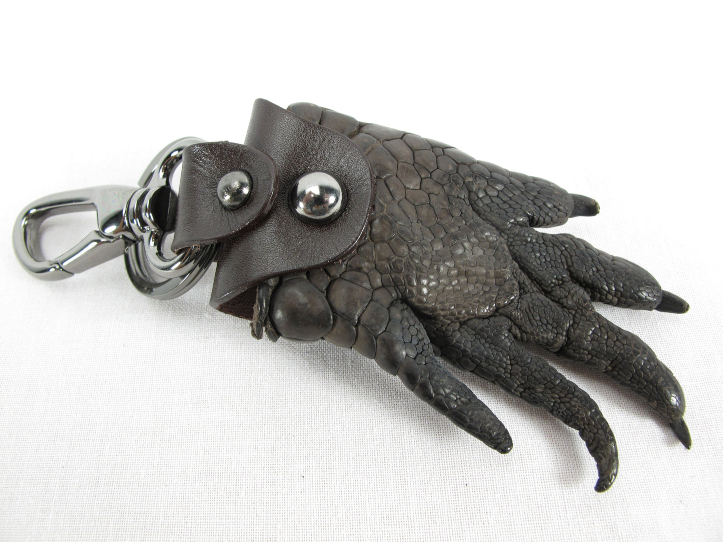 Genuine Crocodile Skin Leather Foot Claw Key Ring Keychain Holder