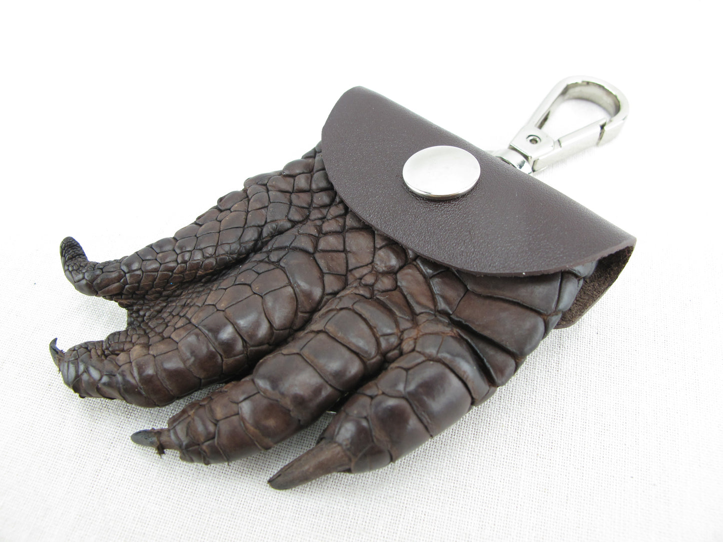 Genuine Crocodile Skin Leather Foot Claw Key Ring Keychain Holder