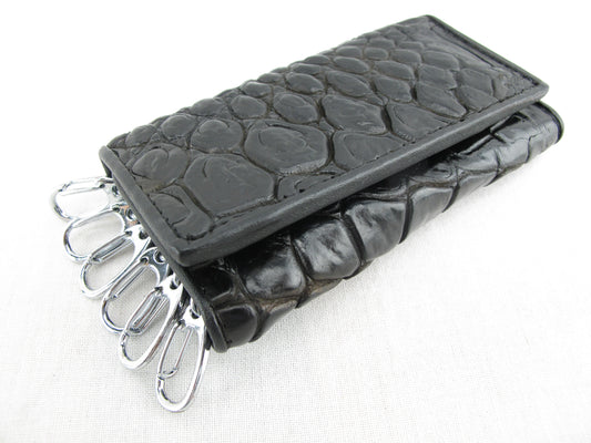 Genuine Crocodile Skin Leather Trifold Key Holder Wallet