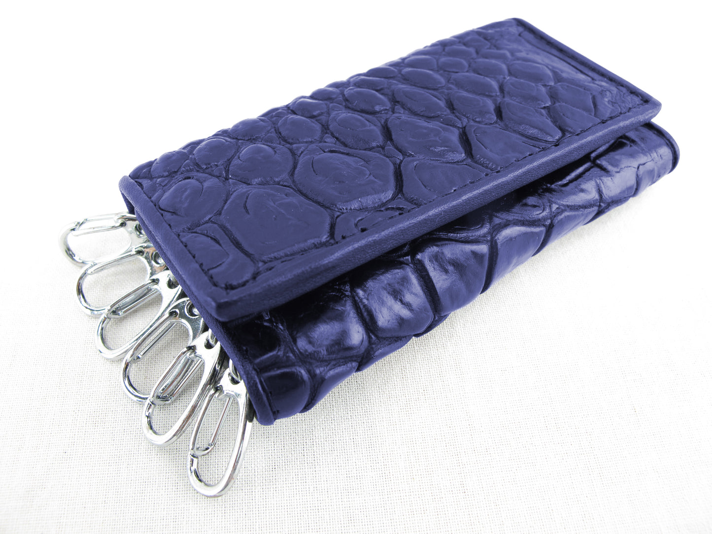 Genuine Crocodile Skin Leather Trifold Key Holder Wallet