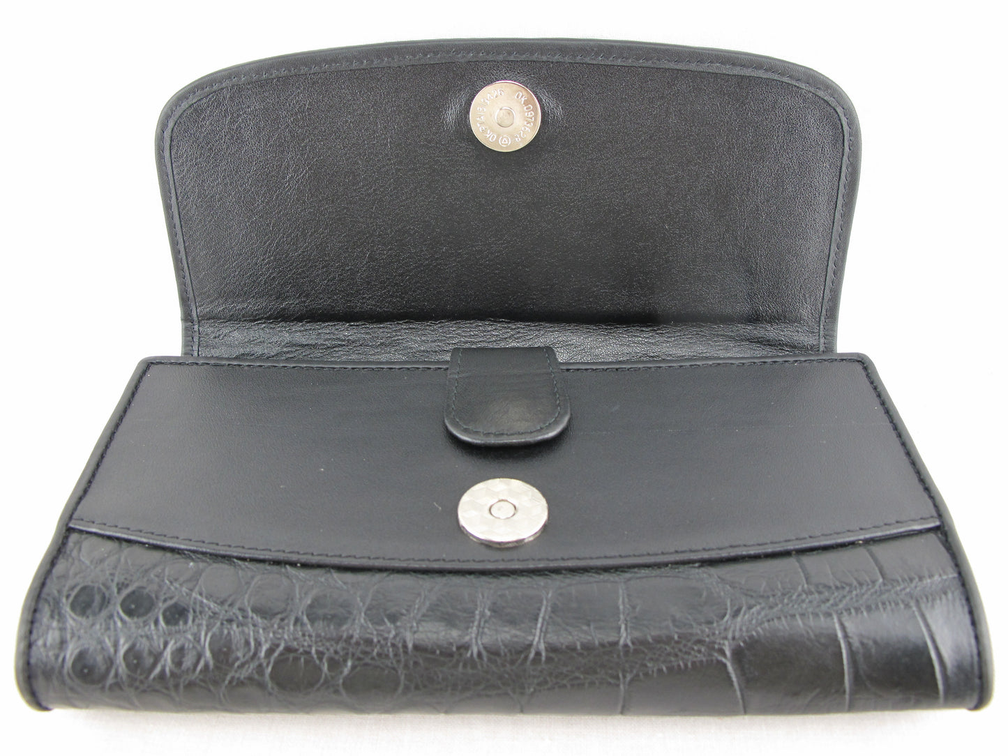 Genuine Crocodile Half Hornback Skin Leather Women's Trifold Clutch Wallet Purse