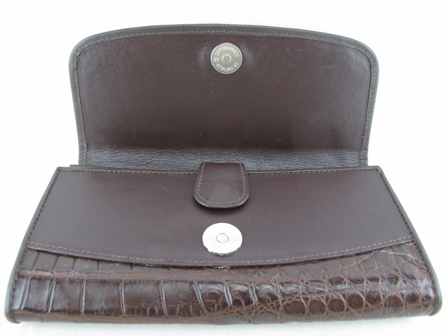 Genuine Crocodile Half Hornback Skin Leather Women's Trifold Clutch Wallet Purse