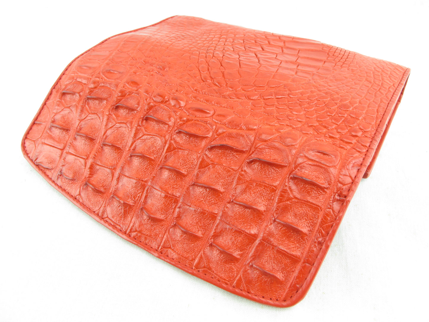 Genuine Crocodile Half Hornback Skin Leather Women's Trifold Clutch Wallet Purse