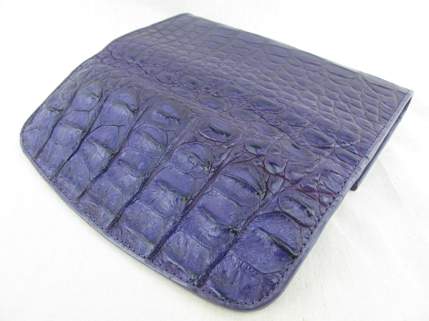 Genuine Crocodile Half Hornback Skin Leather Women's Trifold Clutch Wallet Purse