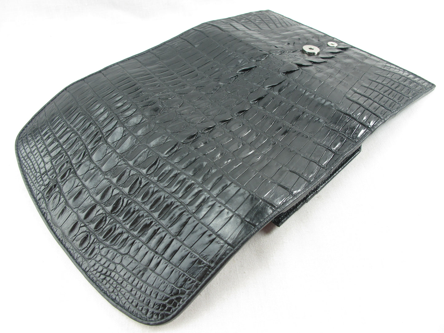 Genuine Crocodile Tail Skin Leather Women's Trifold Clutch Wallet Purse