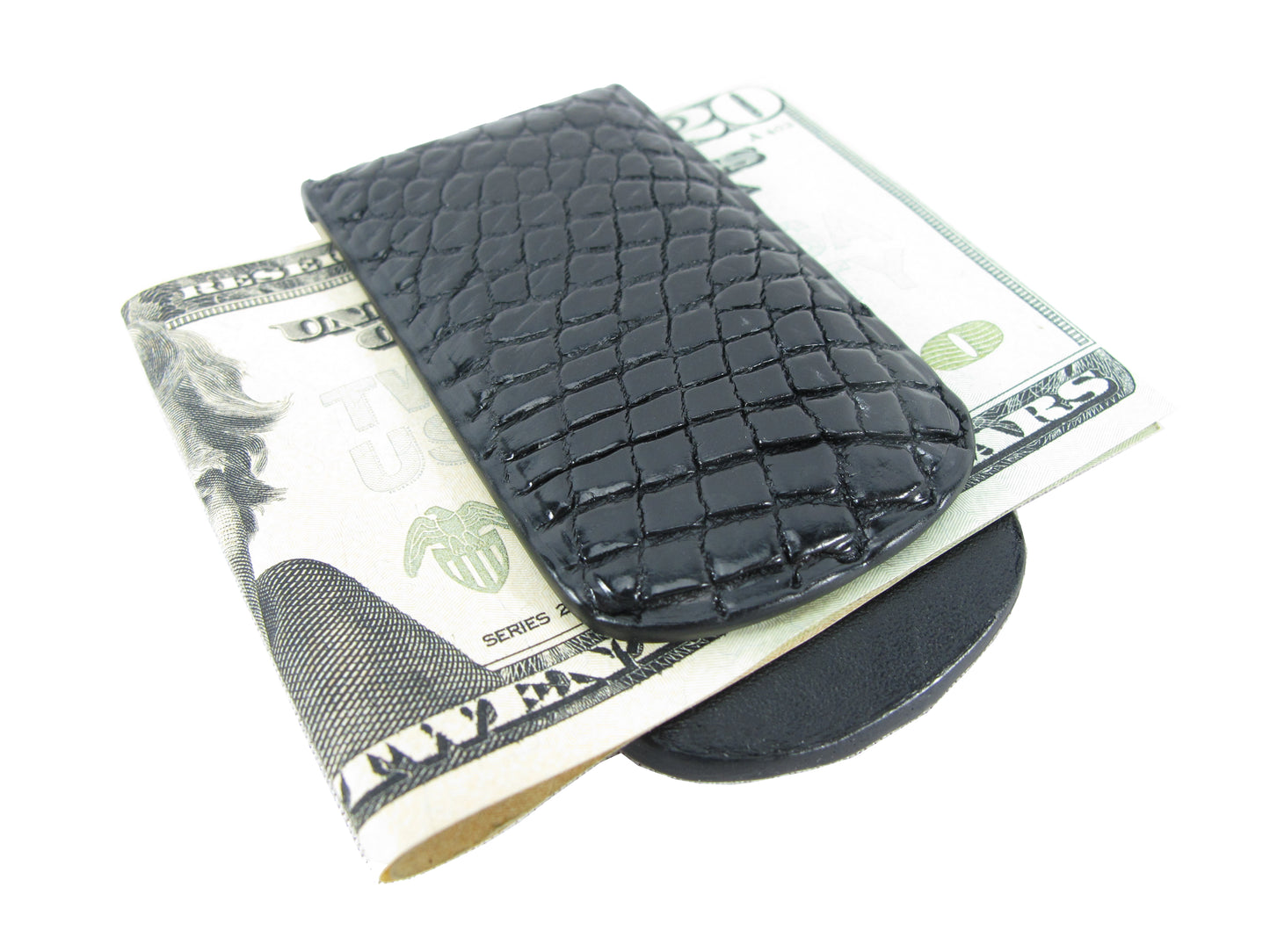 Genuine Crocodile Skin Leather Magnetic Money Clip Banknote Wallet