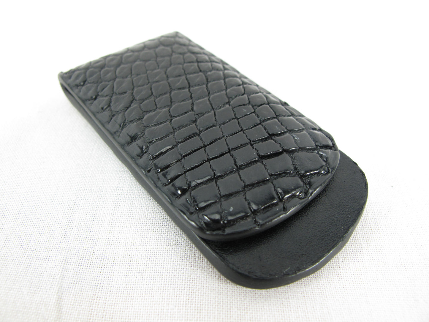 Genuine Crocodile Skin Leather Magnetic Money Clip Banknote Wallet