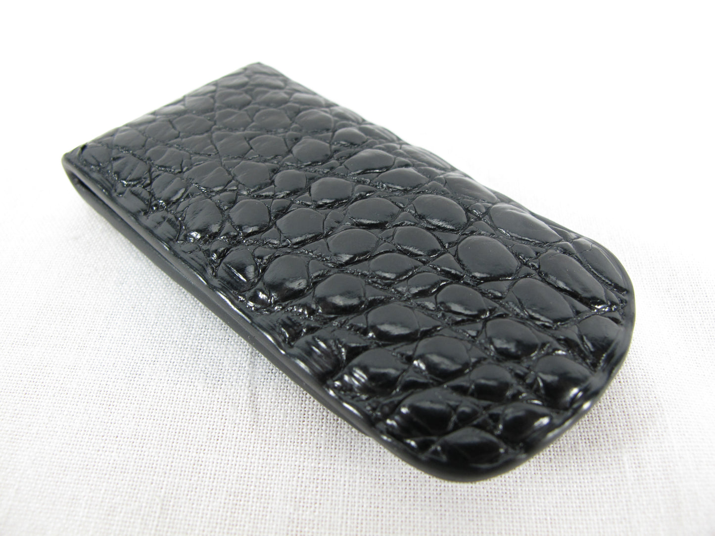 Genuine Crocodile Skin Leather Magnetic Money Clip Banknote Wallet