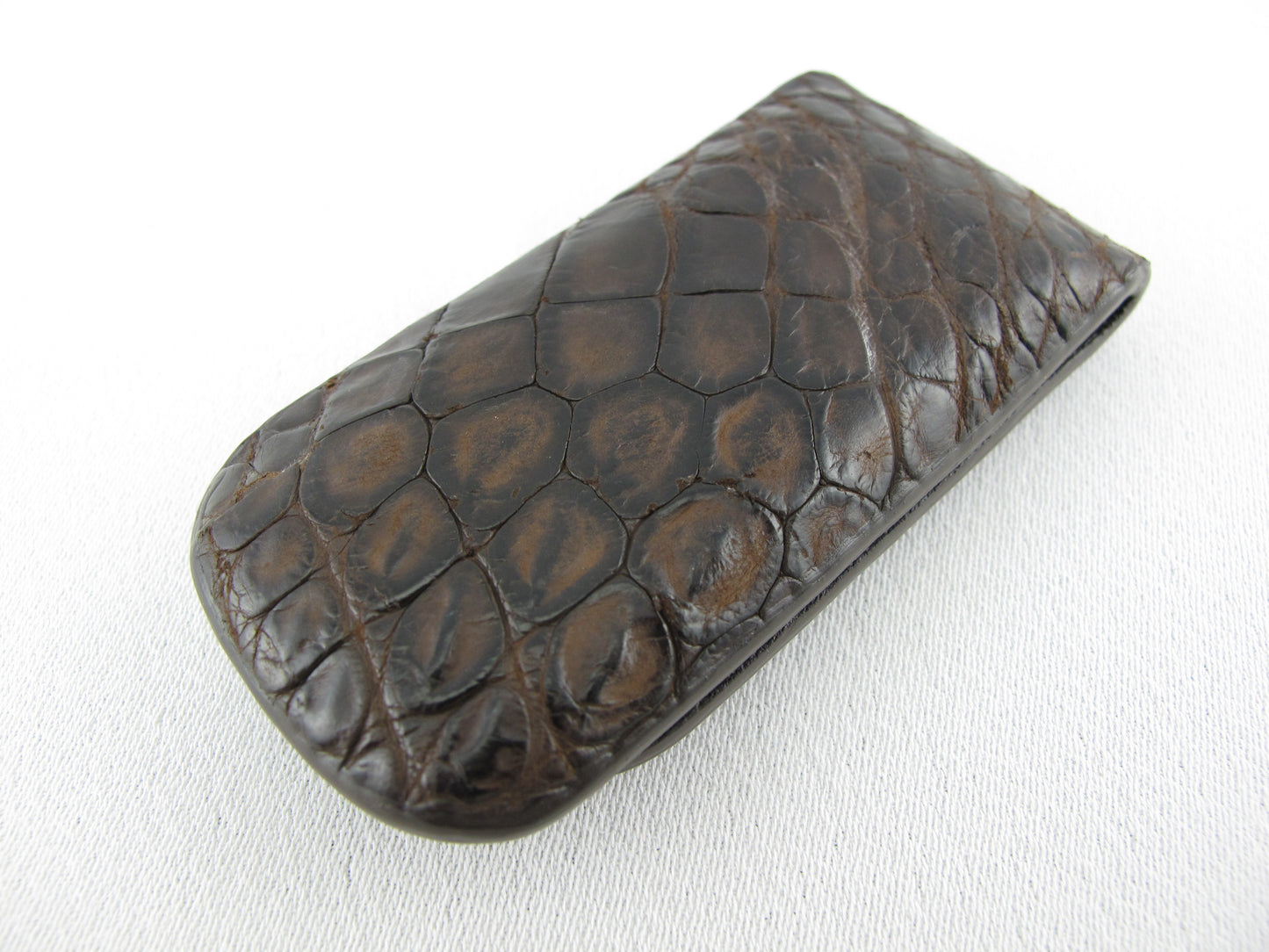 Genuine Crocodile Skin Leather Magnetic Money Clip Banknote Wallet