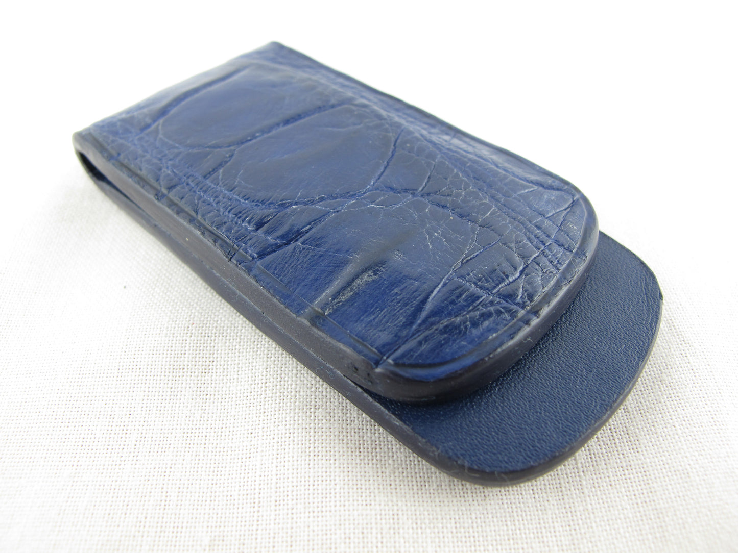 Genuine Crocodile Skin Leather Magnetic Money Clip Banknote Wallet