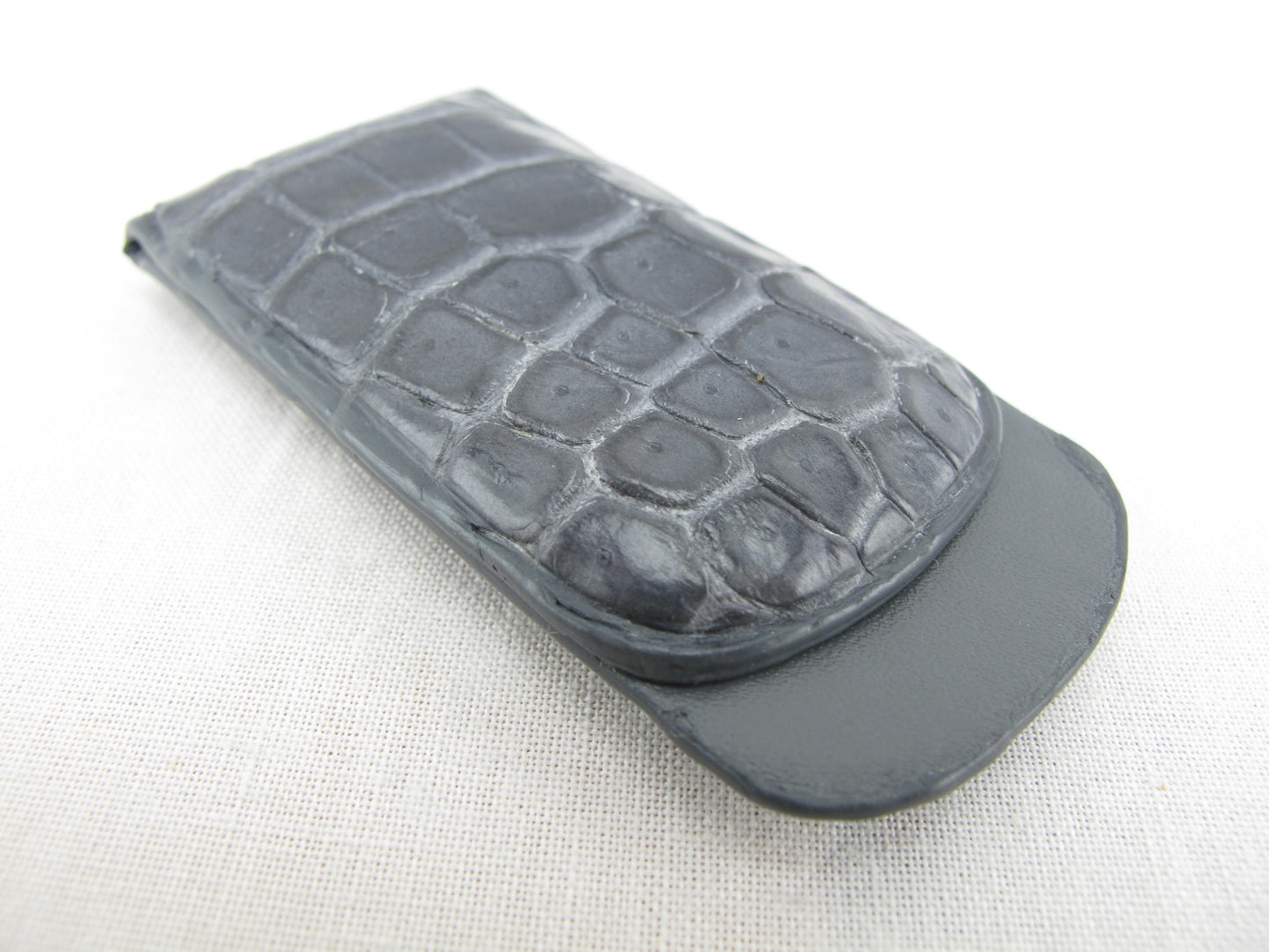 Genuine Crocodile Skin Leather Magnetic Money Clip Banknote Wallet