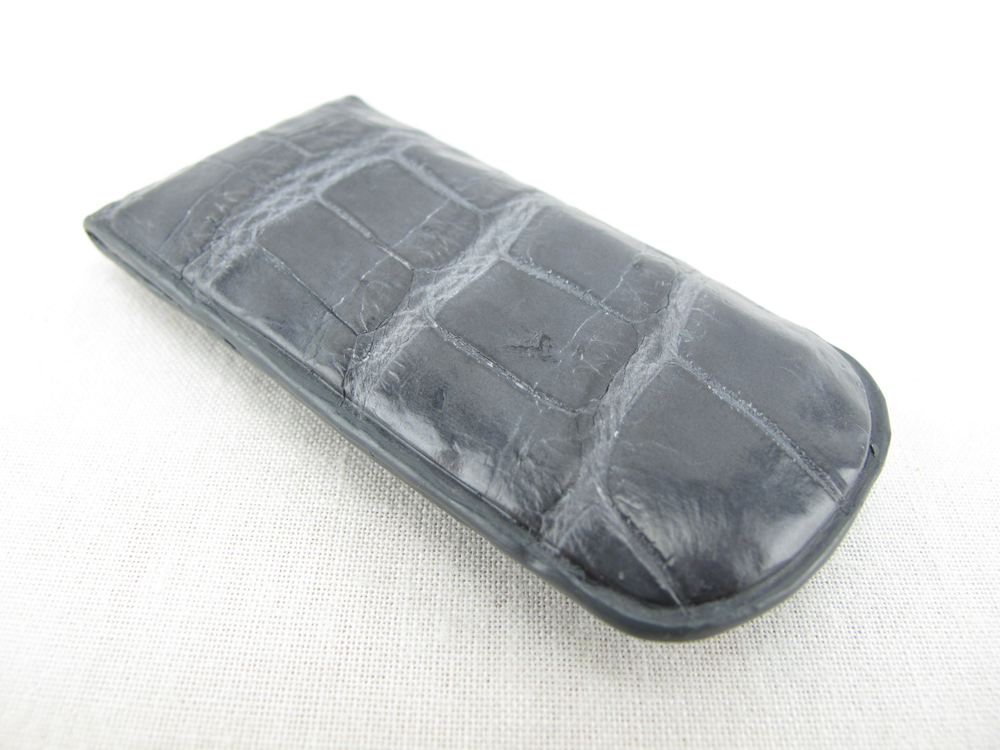 Genuine Crocodile Skin Leather Magnetic Money Clip Banknote Wallet