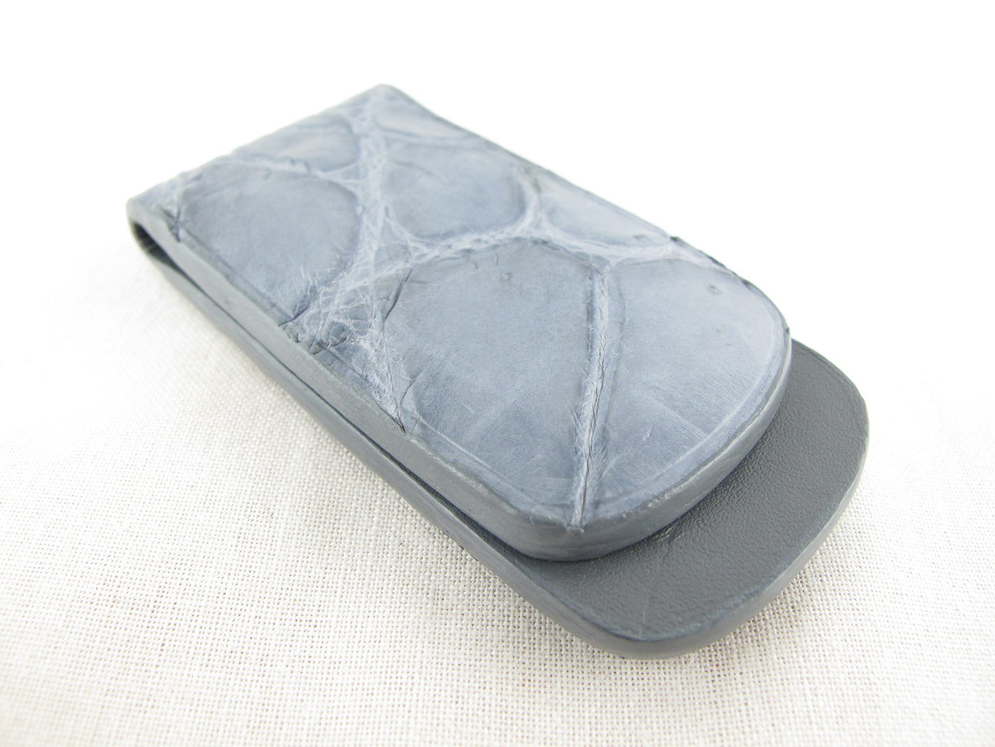 Genuine Crocodile Skin Leather Magnetic Money Clip Banknote Wallet