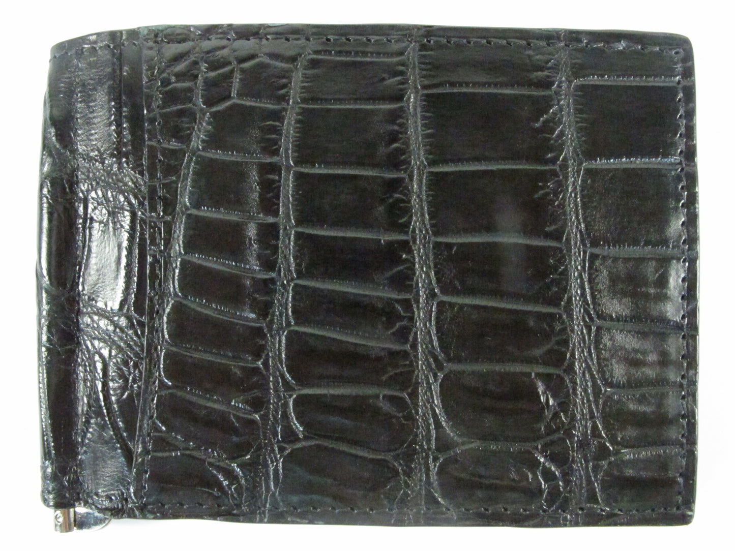 Genuine Crocodile Belly Skin Leather Money Clip Slim Bifold Men's Wallet