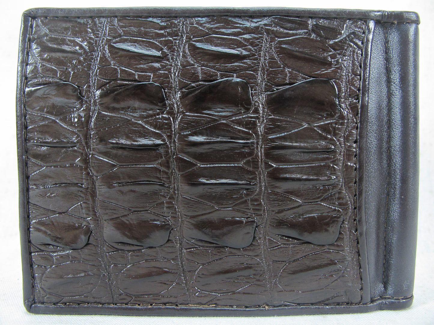 Genuine Crocodile Tail Skin Leather Money Clip Slim Bifold Men's Wallet