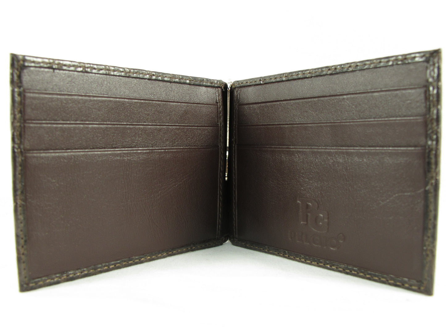 Genuine Crocodile Tail Skin Leather Money Clip Slim Bifold Men's Wallet