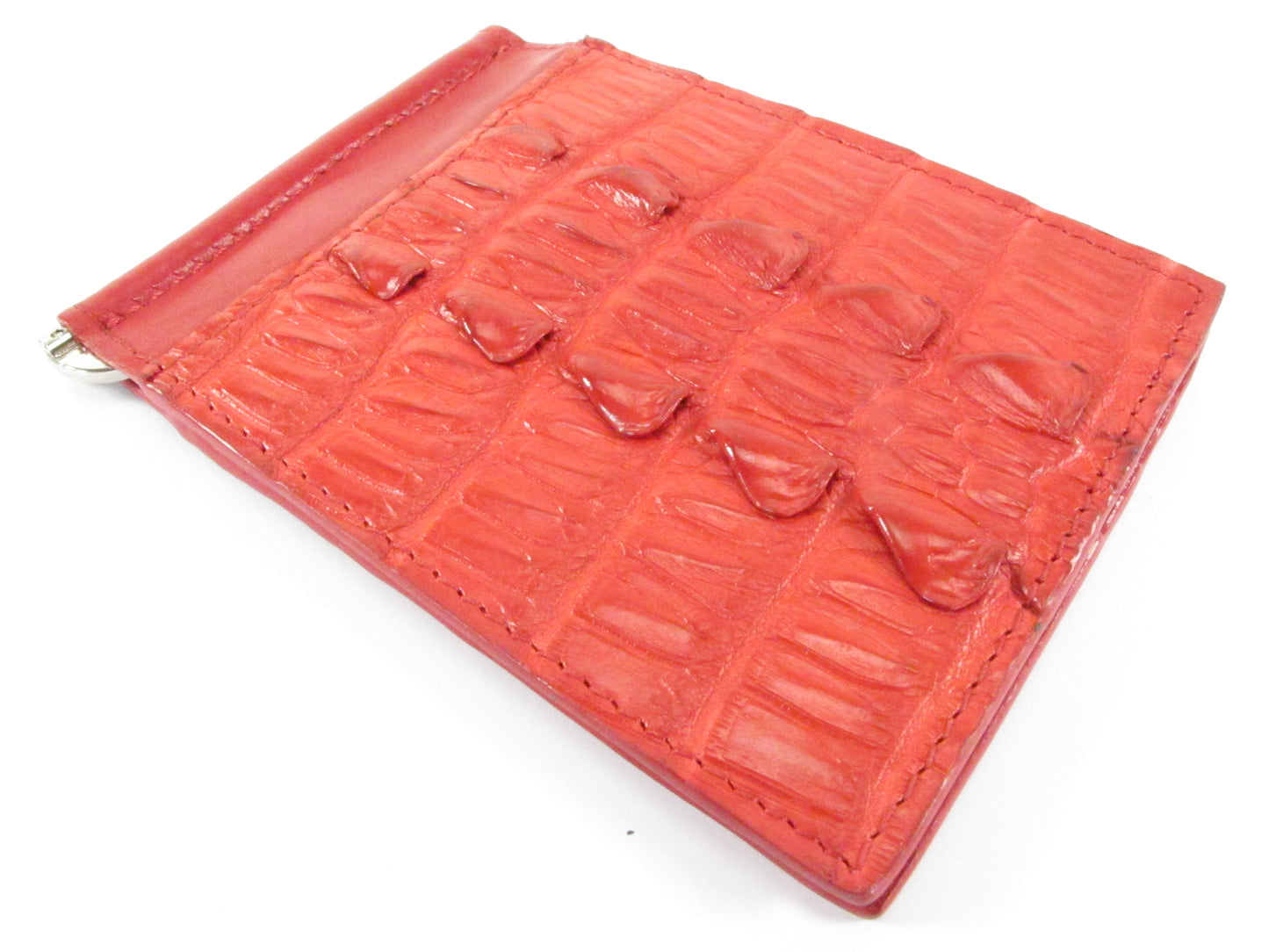 Genuine Crocodile Tail Skin Leather Money Clip Slim Bifold Men's Wallet