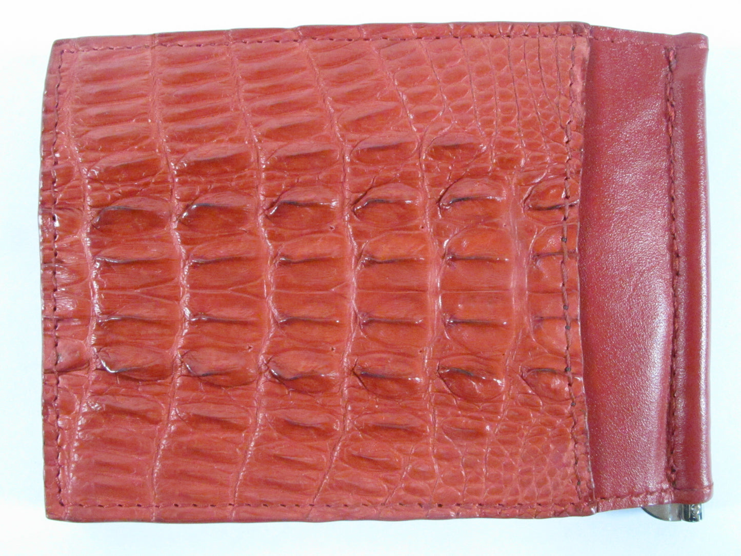 Genuine Crocodile Tail Skin Leather Money Clip Slim Bifold Men's Wallet
