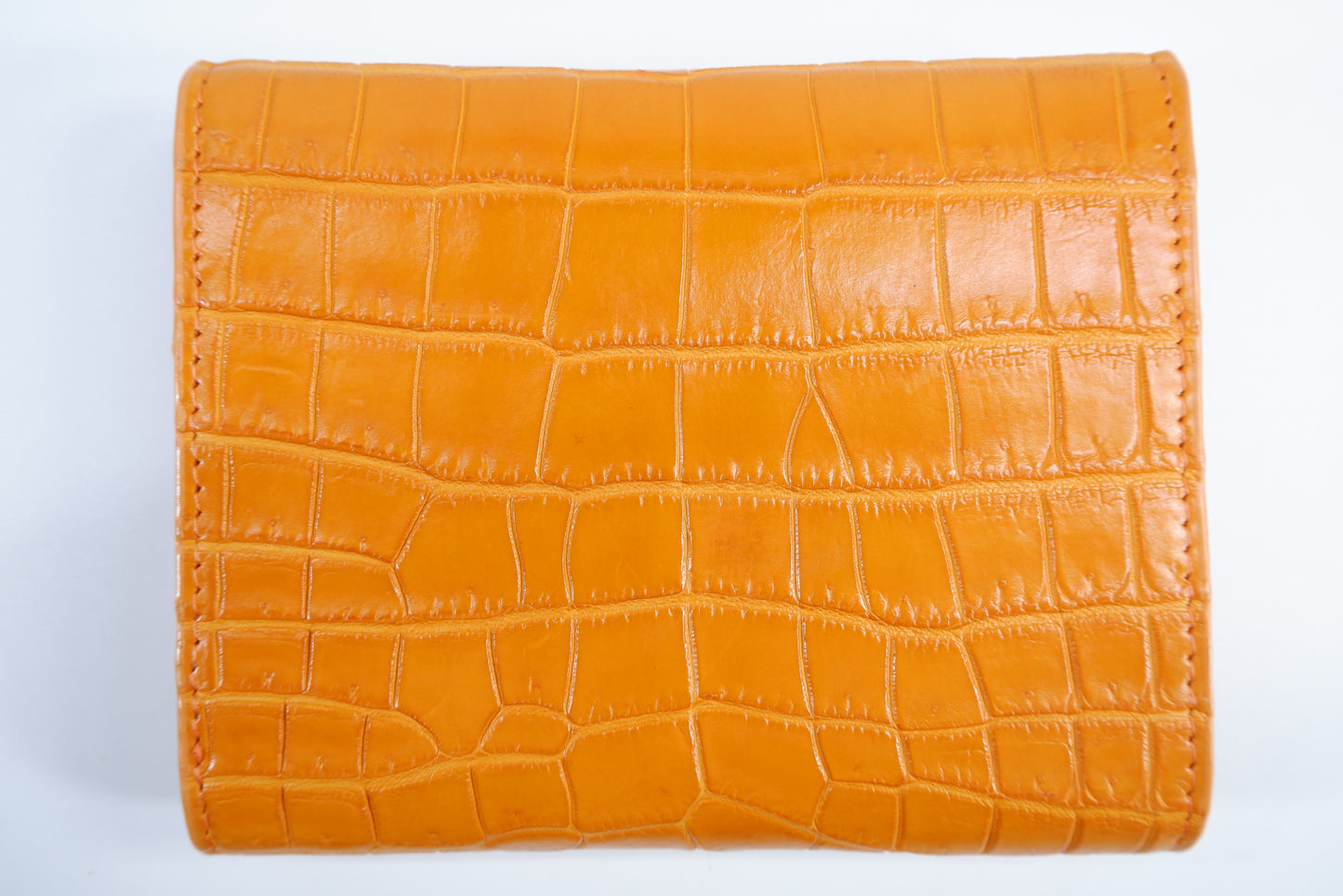 Genuine Crocodile Belly Skin Leather Medium Trifold Clutch Wallet Purse