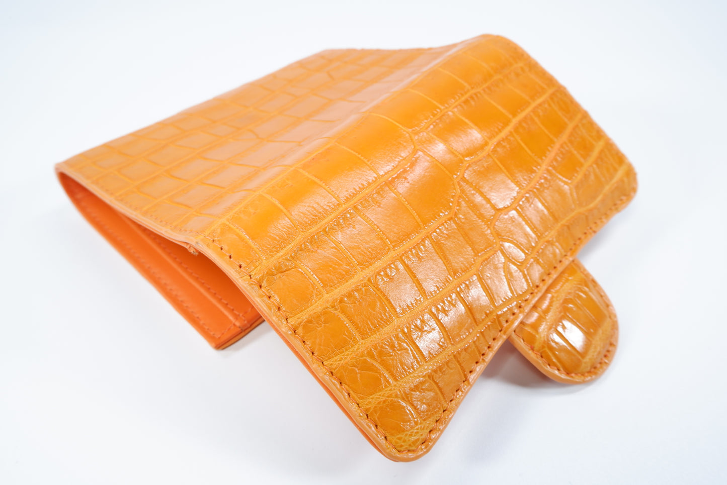 Genuine Crocodile Belly Skin Leather Medium Trifold Clutch Wallet Purse