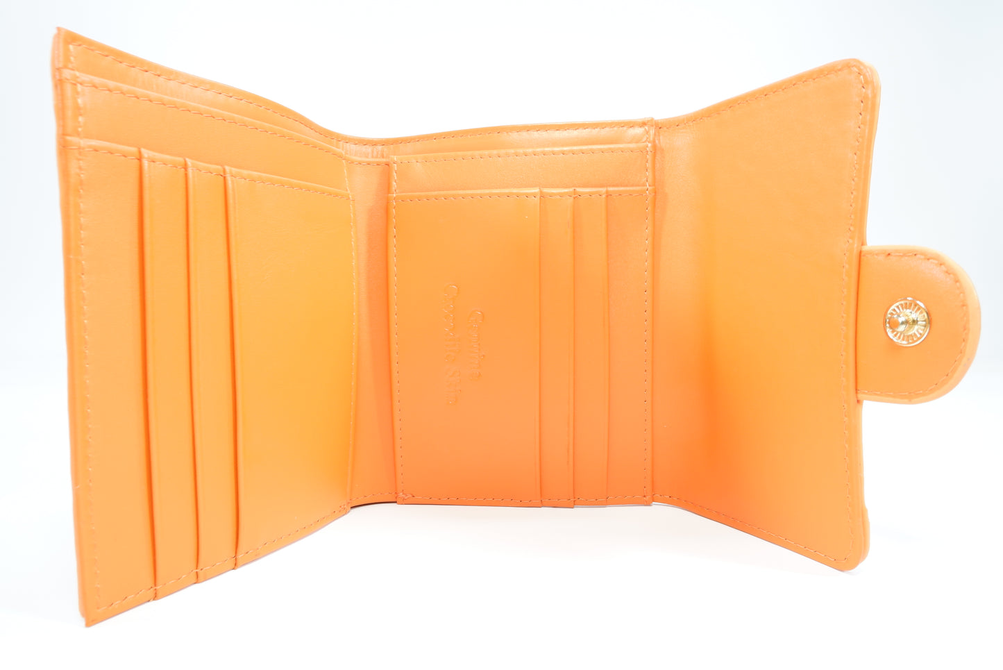 Genuine Crocodile Belly Skin Leather Medium Trifold Clutch Wallet Purse