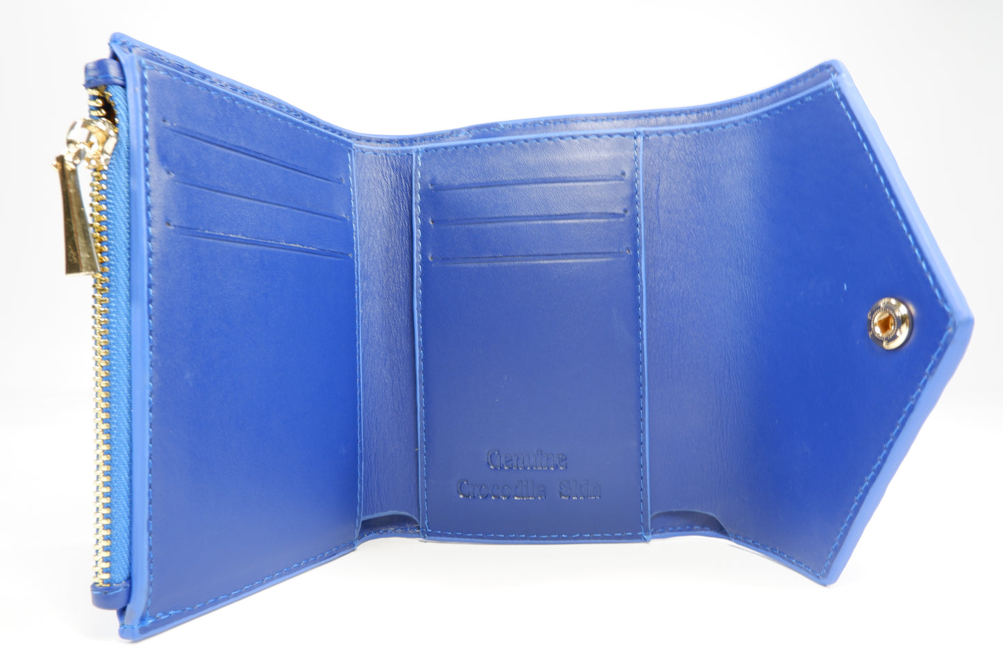 Genuine Crocodile Belly Skin Leather Medium Envelope Trifold Clutch Wallet Purse