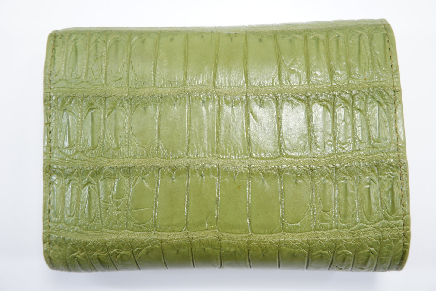 Genuine Crocodile Belly Skin Leather Medium Envelope Trifold Clutch Wallet Purse