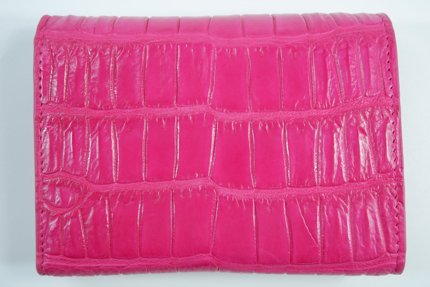 Genuine Crocodile Belly Skin Leather Medium Envelope Trifold Clutch Wallet Purse