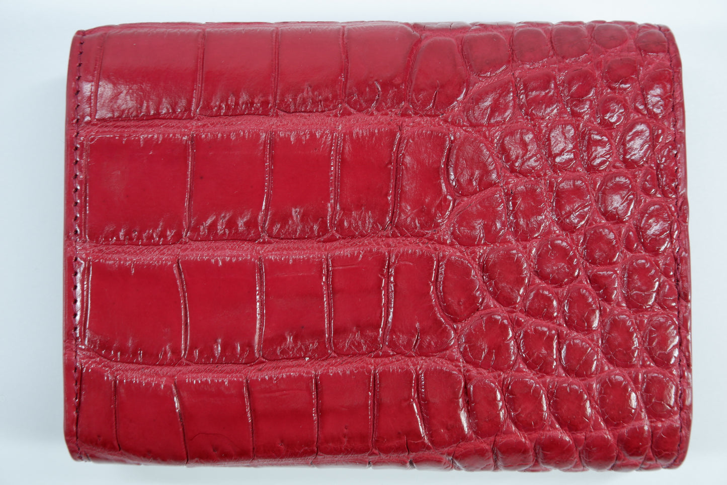 Genuine Crocodile Belly Skin Leather Medium Envelope Trifold Clutch Wallet Purse