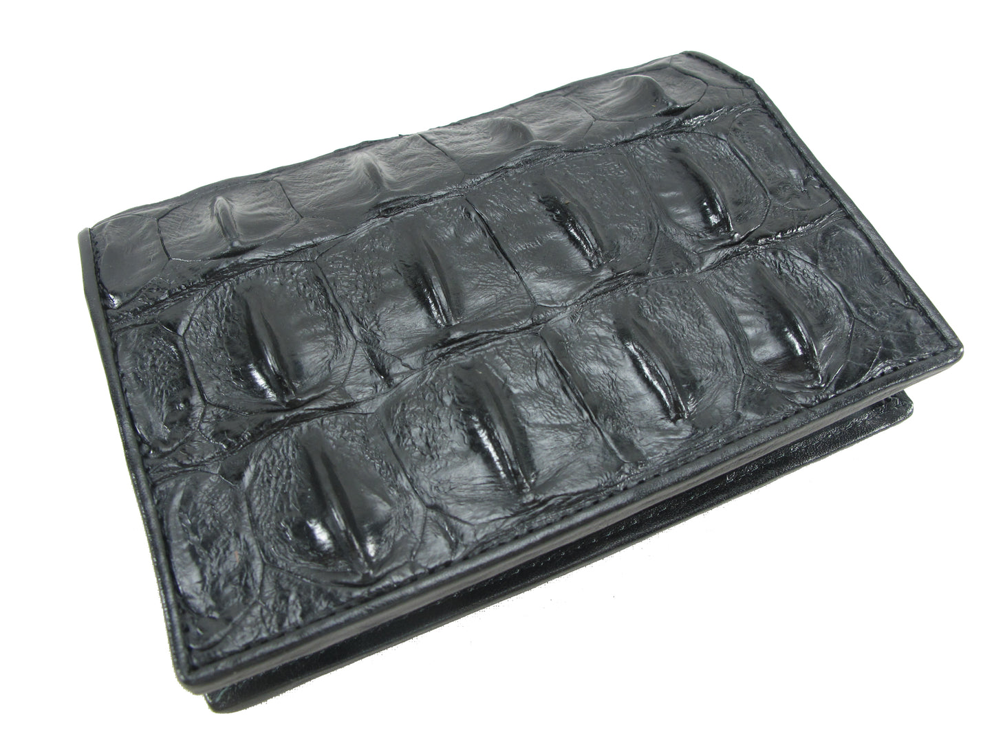 Genuine Crocodile Backbone Skin Leather Passport & Card Holder Wallet